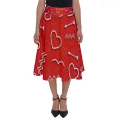 Background Valentine S Day Love Perfect Length Midi Skirt