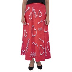 Background Valentine S Day Love Flared Maxi Skirt by Nexatart