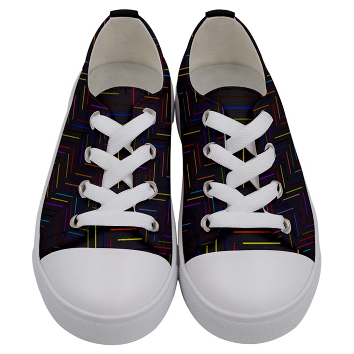 Lines Line Background Kids  Low Top Canvas Sneakers