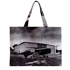 Omaha Airfield Airplain Hangar Zipper Mini Tote Bag