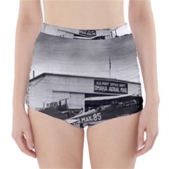 Omaha Airfield Airplain Hangar High-Waisted Bikini Bottoms