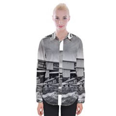 Omaha Airfield Airplain Hangar Womens Long Sleeve Shirt