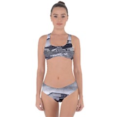 Omaha Airfield Airplain Hangar Criss Cross Bikini Set