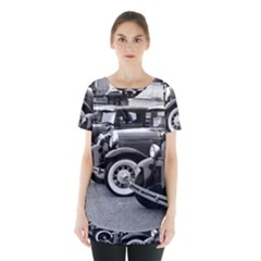 Vehicle Car Transportation Vintage Skirt Hem Sports Top by Nexatart