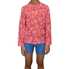 Background Hearts Love Kids  Long Sleeve Swimwear by Nexatart