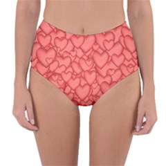 Background Hearts Love Reversible High-waist Bikini Bottoms by Nexatart