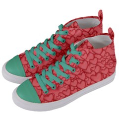 Background Hearts Love Women s Mid-top Canvas Sneakers