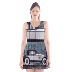 Vintage Car Automobile Auburn Scoop Neck Skater Dress by Nexatart