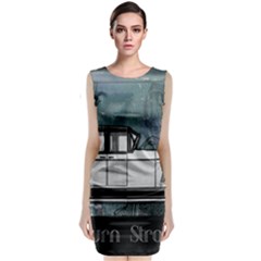 Vintage Car Automobile Auburn Classic Sleeveless Midi Dress by Nexatart