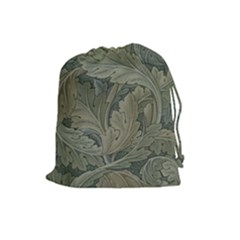 Vintage Background Green Leaves Drawstring Pouches (large)  by Nexatart