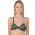 Vintage Background Green Leaves Reversible Tri Bikini Top View1