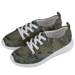 Vintage Background Green Leaves Women s Lightweight Sports Shoes