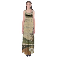 Train Vintage Tracks Travel Old Empire Waist Maxi Dress by Nexatart