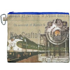 Train Vintage Tracks Travel Old Canvas Cosmetic Bag (xxxl) by Nexatart