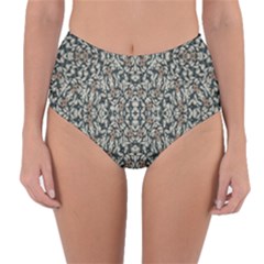 Ornate Pattern Mosaic Reversible High-waist Bikini Bottoms by dflcprints