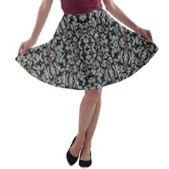 Ornate Pattern Mosaic A-line Skater Skirt by dflcprints