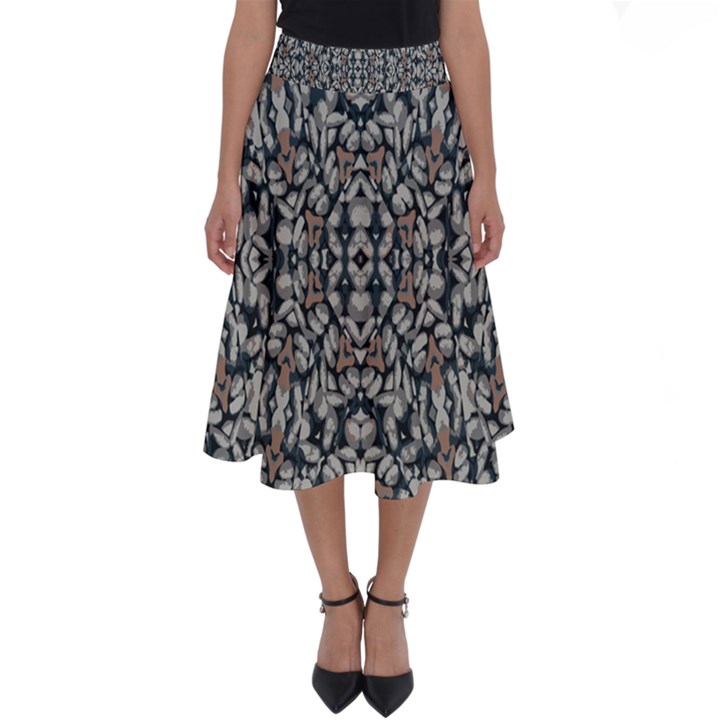 Ornate Pattern Mosaic Perfect Length Midi Skirt