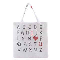 Love Alphabet Grocery Tote Bag by Valentinaart