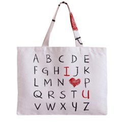 Love Alphabet Zipper Mini Tote Bag by Valentinaart