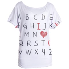 Love Alphabet Women s Oversized Tee by Valentinaart