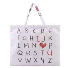 Love Alphabet Zipper Large Tote Bag by Valentinaart