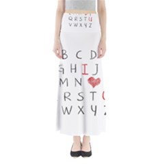 Love Alphabet Full Length Maxi Skirt by Valentinaart