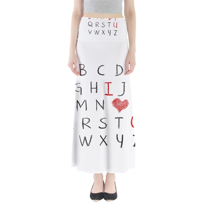 Love Alphabet Full Length Maxi Skirt