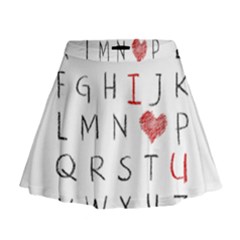 Love Alphabet Mini Flare Skirt by Valentinaart