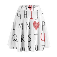 Love Alphabet High Waist Skirt by Valentinaart