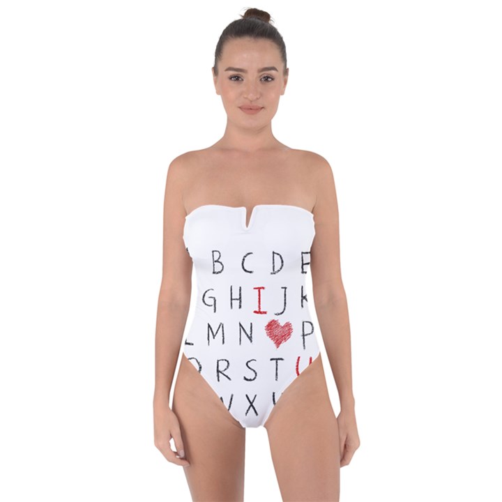 Love Alphabet Tie Back One Piece Swimsuit