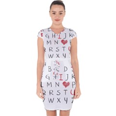 Love Alphabet Capsleeve Drawstring Dress  by Valentinaart