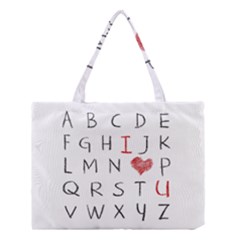 Love Alphabet Medium Tote Bag by Valentinaart