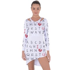 Love Alphabet Asymmetric Cut-out Shift Dress by Valentinaart