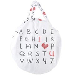 Love Alphabet Giant Round Zipper Tote by Valentinaart