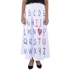 Love Alphabet Flared Maxi Skirt by Valentinaart