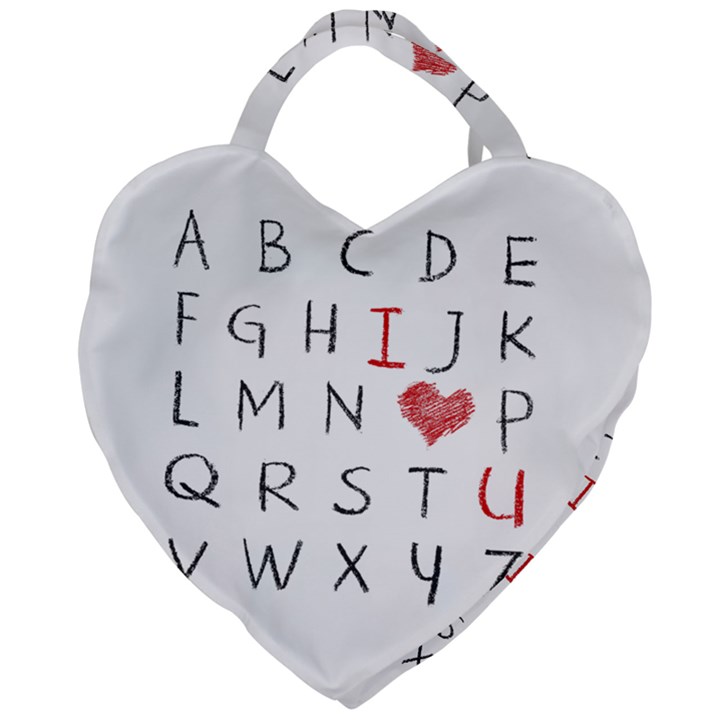 Love Alphabet Giant Heart Shaped Tote