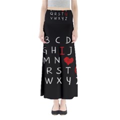 Love Alphabet Full Length Maxi Skirt by Valentinaart