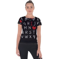 Love Alphabet Short Sleeve Sports Top 