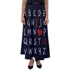 Love Alphabet Flared Maxi Skirt by Valentinaart