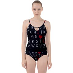 Love Alphabet Cut Out Top Tankini Set by Valentinaart