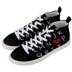 Love Alphabet Men s Mid-top Canvas Sneakers by Valentinaart