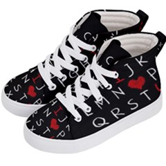 Love Alphabet Kid s Hi-top Skate Sneakers by Valentinaart