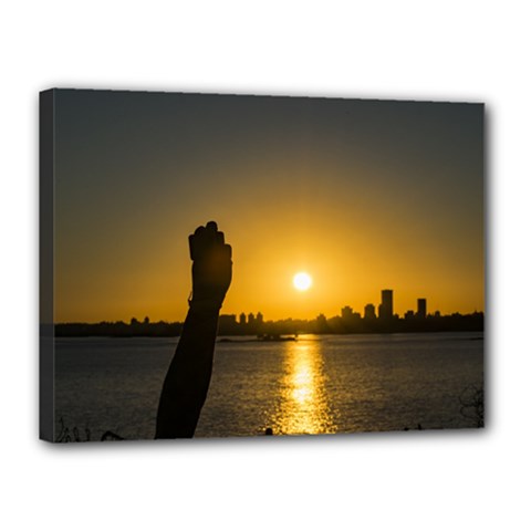 Sunset Cityscape Scene, Montevideo, Uruguay11 Canvas 16  X 12  by dflcprints