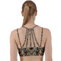 gold, black,peacock pattern,art nouveau,vintage,belle epoque,chic,elegant,peacock feather,beautiful Line Them Up Sports Bra View2