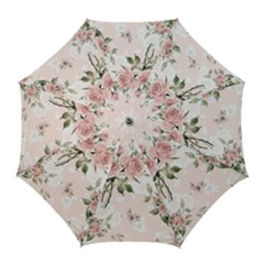 Pink Shabby Chic Floral Golf Umbrellas by NouveauDesign