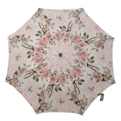 Pink Shabby Chic Floral Hook Handle Umbrellas (large) by NouveauDesign