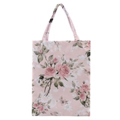 Pink Shabby Chic Floral Classic Tote Bag by NouveauDesign