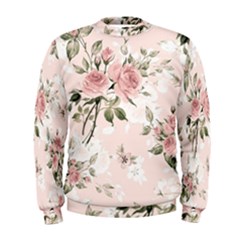 Pink Shabby Chic Floral Men s Sweatshirt by NouveauDesign