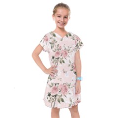 Pink Shabby Chic Floral Kids  Drop Waist Dress by NouveauDesign