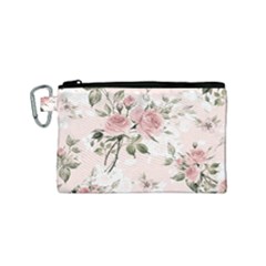 Pink Shabby Chic Floral Canvas Cosmetic Bag (small) by NouveauDesign